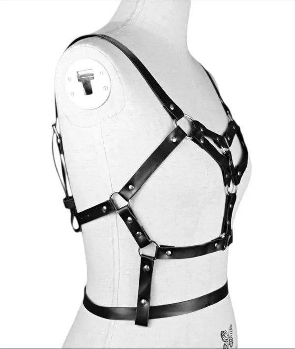 Black O Ring Harness Bondage Belt New - Image 8