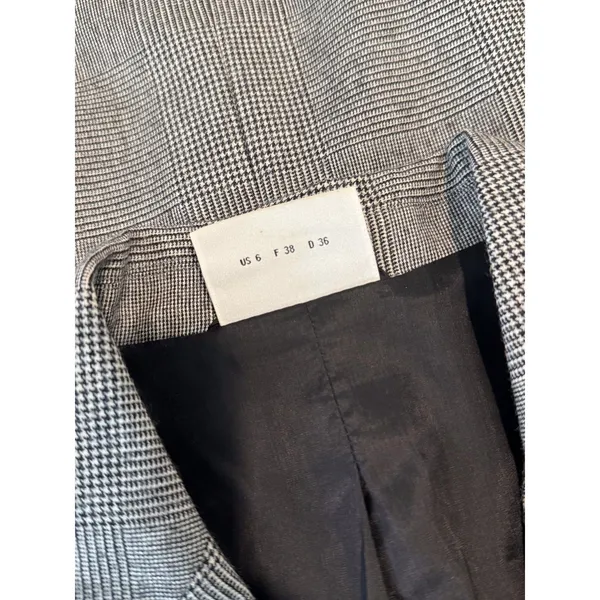 Akris Punto Women Blazer Gray Two Button Plaid Suit Jacket Notched Office Size 6 - Image 9