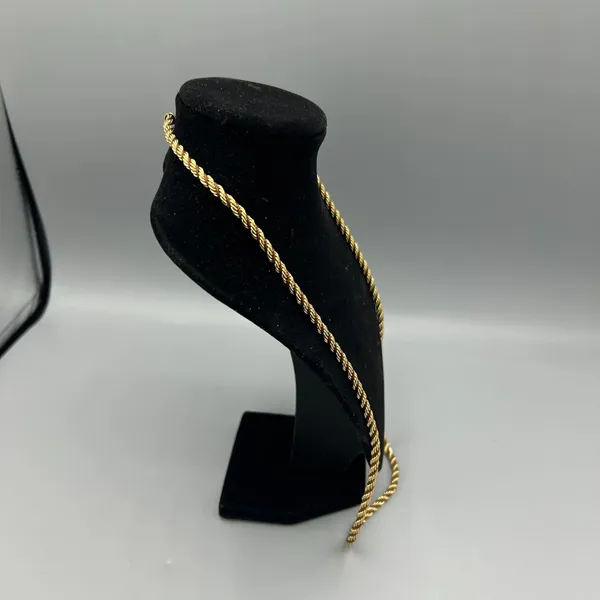Heavy Gold Tone Rope Chain Necklace 24.5g 22-24” Unisex - Image 6