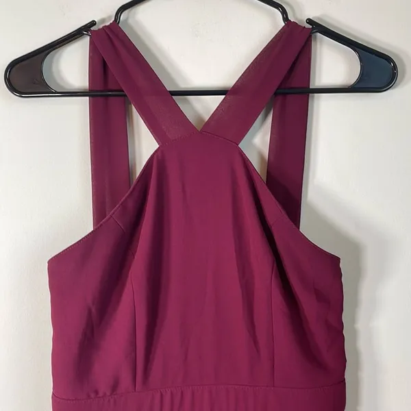 Lulu’s Forevermore‎ Burgundy Skater Strappy Mini Dress Size S - Image 3