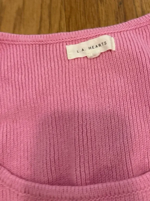 Brand New PacSun LA Hearts Knit Light Pink Crop Top Women’s Size Large - Image 5