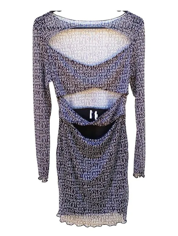 Princess Polly Womens Size 4 black pinch me long sleeve cutout dress - Image 2