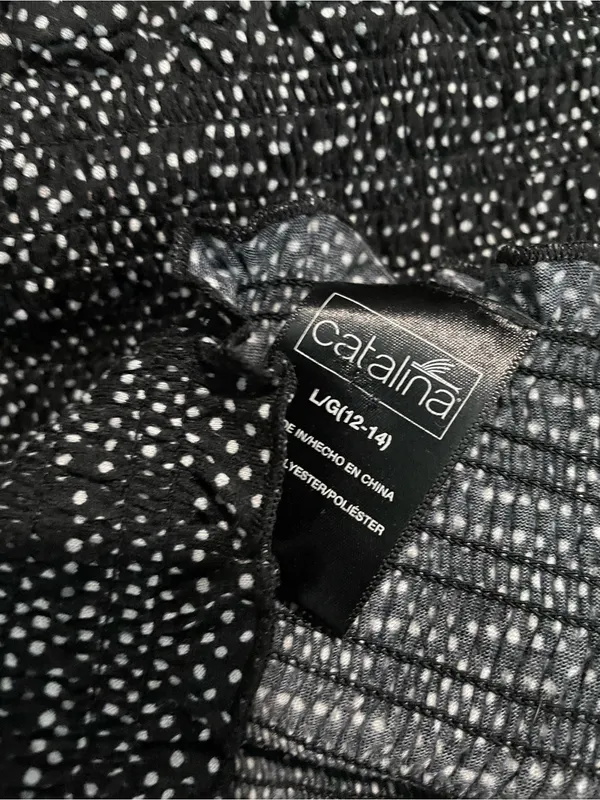 Catalina Black and White Polka Dot One-Shoulder Maxi Dress - Image 2