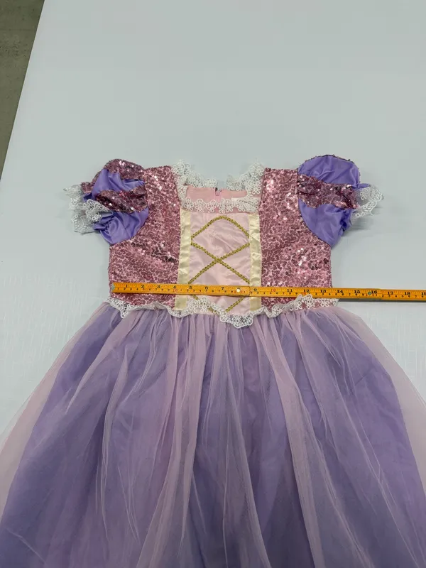 Shnatygren Girls Rapunzel Princess Costume Dress Purple Pink Sequins Size 140 - Image 3