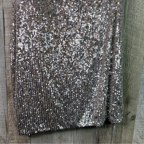 Xscape (with flaws)Size 10 Beige/Tan Underlay Silver Sequin 1 Arm Party … - Image 7