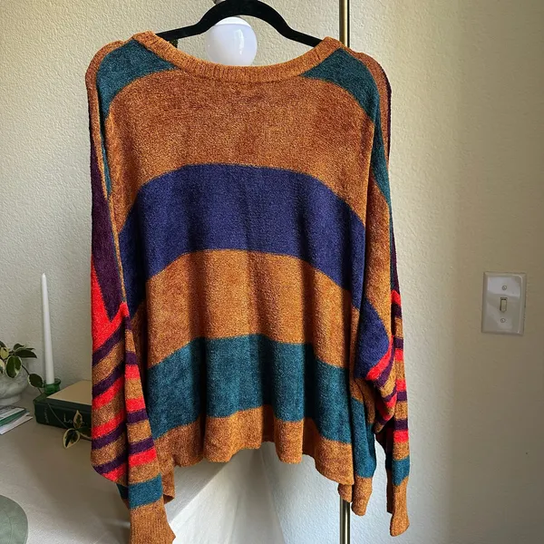 Free People Striped Chenille Oversize Sweater - Image 5