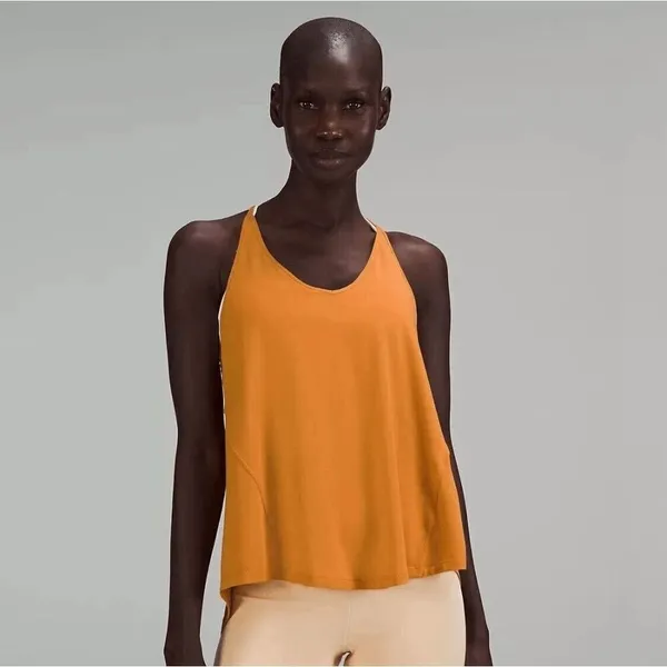 Lululemon Modal Silk Yoga Tank Top Autumn‎ Orange Stretch Tank Small - Image 6
