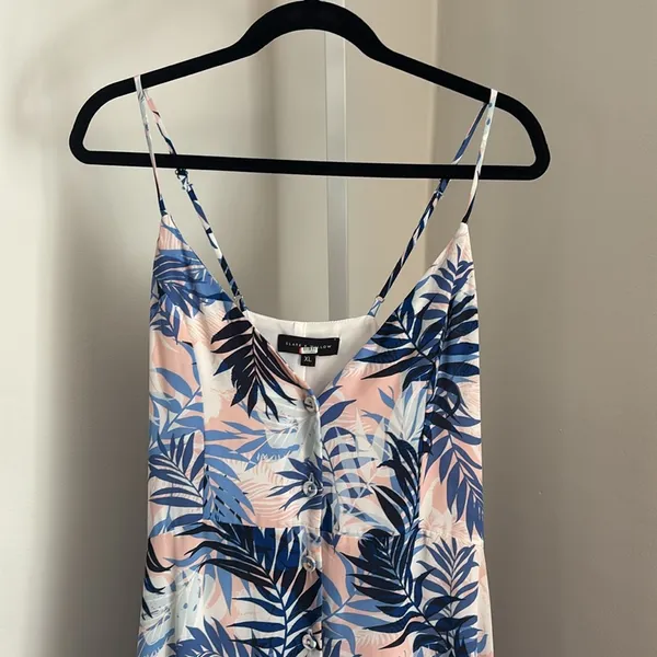 Slate & Willow Handkerchief Hem Dress Tropical Print Maxi Dress Size XL - Image 7