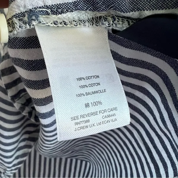 J Crew Short-Sleeve Button-Up Shirt in Stripe Style G7496 Small - Image 7