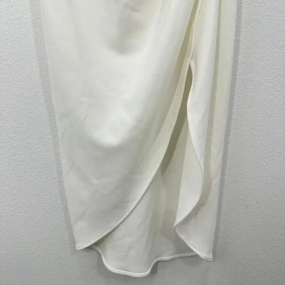 Elliatt White One Shoulder Midi Dress‎ Ruched Cocktail Party Dress Size S Bridal - Image 4