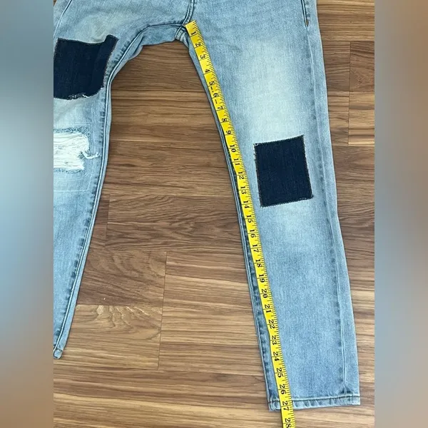 Artisan de Luxe patchwork and distressed denim Low rise Size 24 Cropped - Image 7