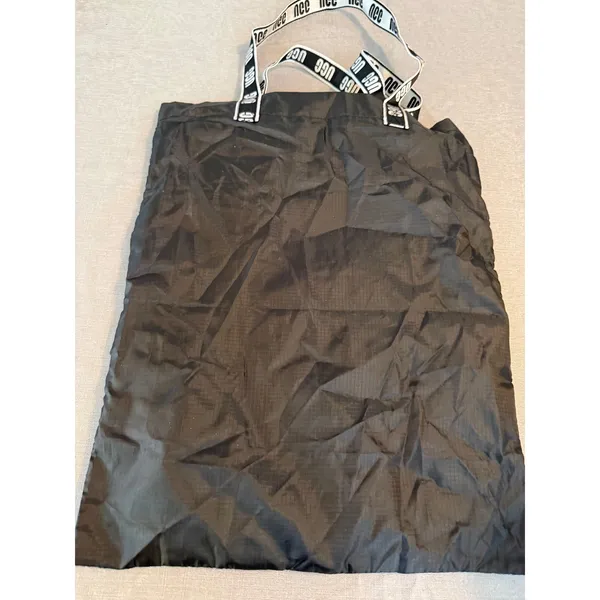 UGG Black Ripstop Nylon Packable Tote Bag White Logo‎ Branded Handles Shopper - Image 2