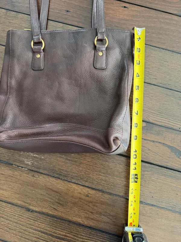 Vintage Dockers Brown Leather Bag Classic Structured Tote - Image 8