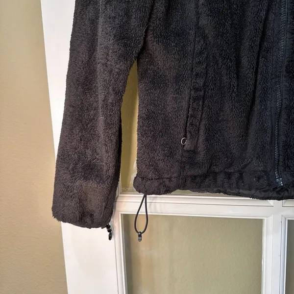 NORTH FACE Black Faux Fur Zip Up Jacket - Medium - Image 4