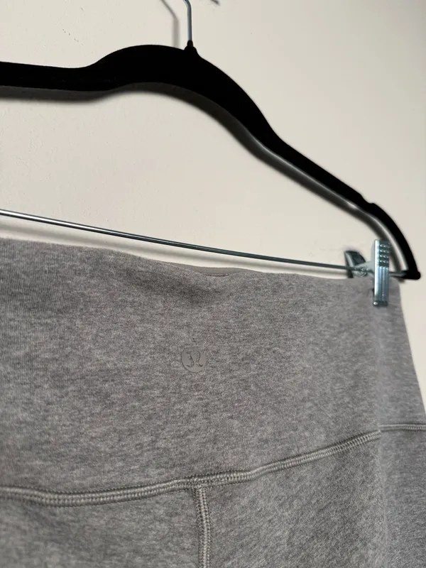 Gray Lululemon High Rise Fleece Leggings - Image 6