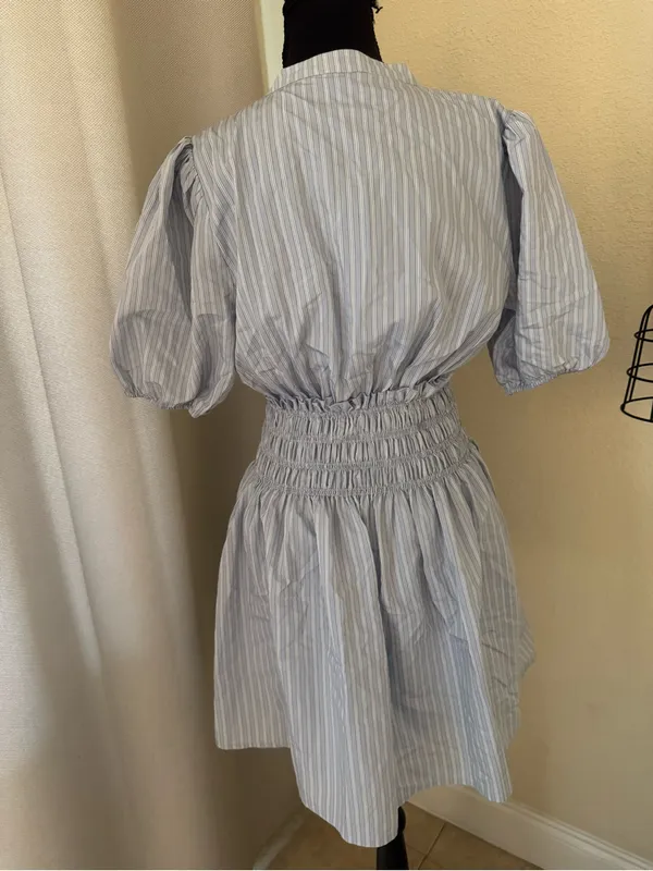 Sundays Cabo Dress Coastal Stripe Mini Dress Blue Stripe NWT - Image 6