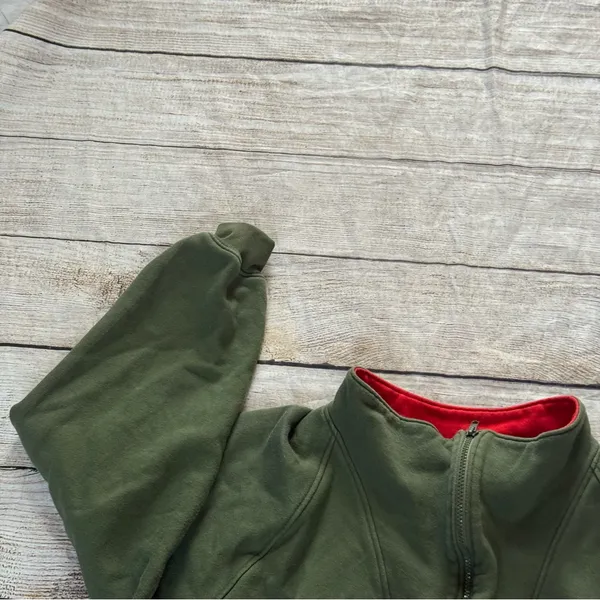 Harry Rosen olive green elephant safari quarter zip sweatshirt size large - Image 4
