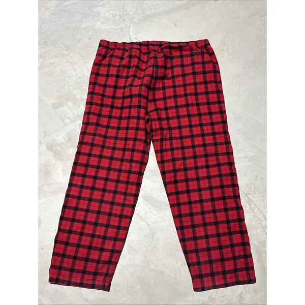 Filson Men's Red & Black Plaid Lounge Pajama Pants 2XL Cotton Blend Heavy Thick - Image 7