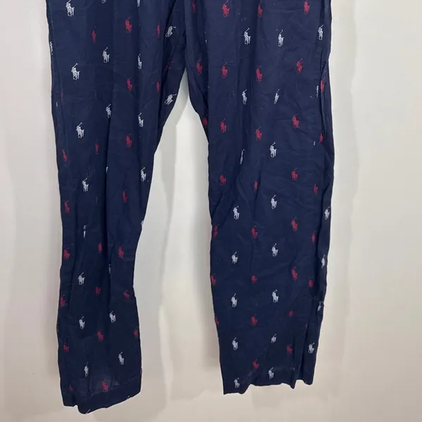 Polo Ralph Lauren Navy Pony Logo Pajama Pants Womens Small Sleepwear Lounging - Image 3