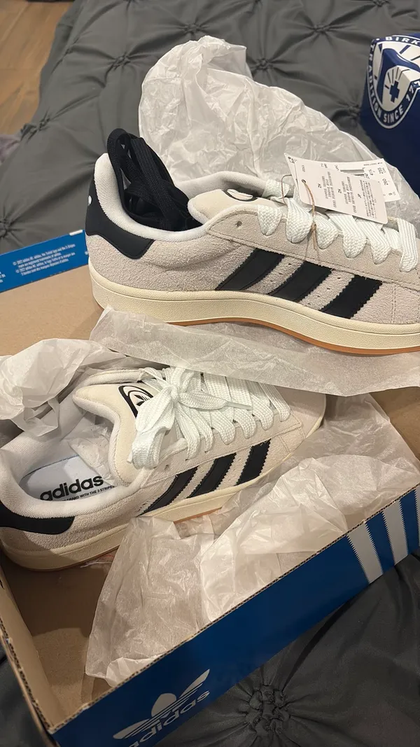 NWT Adidas Campus shoes Grey/white/black - Image 3