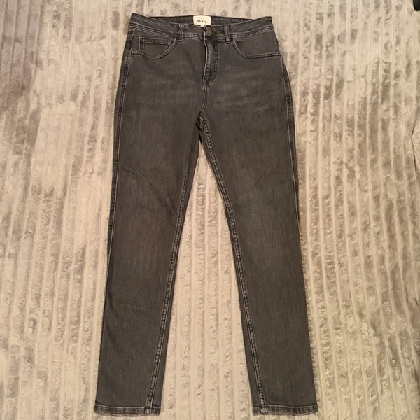 Sézane Denim Womens Gray High Waisted Straight Jeans Size FR40 US8 Charcoal Wash - Image 2