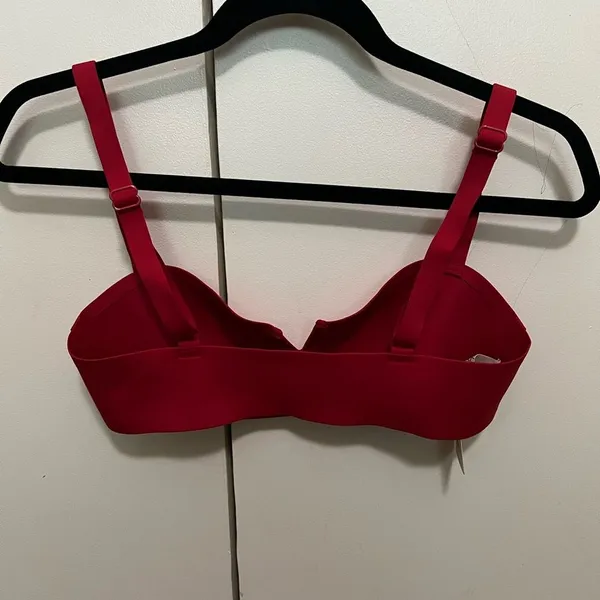 Free‎ People Notched Lily Scuba Bralette - Haute Red, Size Medium - Image 4