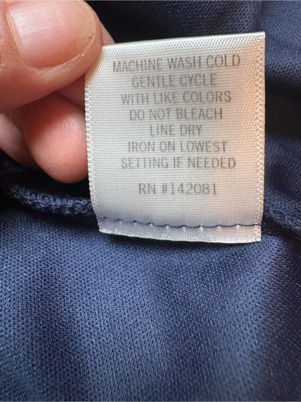 Mi Ami Navy White Embroidered Cotton Mini Dress Size M - Image 7