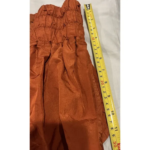 FP Movement Free People The Way Home Shorts Wide Waist Rust Women's Small Active - Image 5