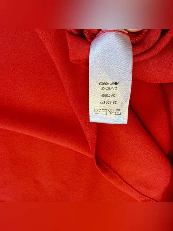 LOFT Loft Women’s Red Sleeveless Notch Neck Blouse Top Size Medium - Image 6