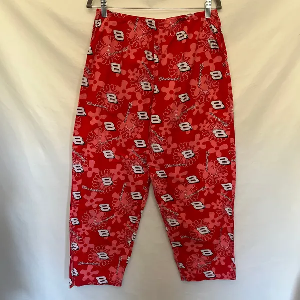 Vtg Y2K NASCAR Dale Earnhardt Jr Womens Lounge Pants Sz M Budweiser Floral #8 - Image 11
