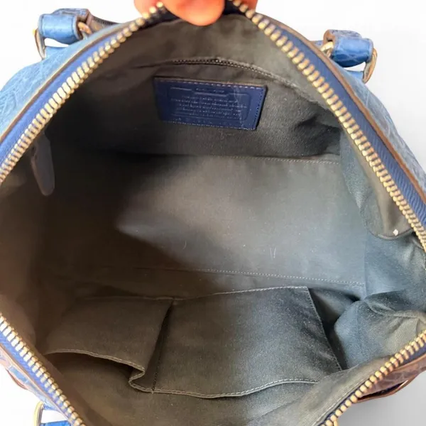 Coach Legacy Haley Satchel Blue Croc Embossed Leather Tassel Bag 22324 - Image 5