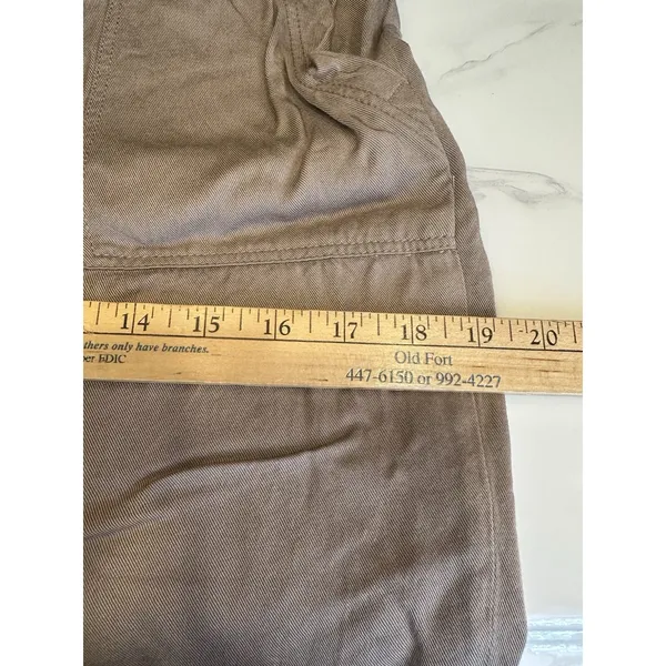 Tribal Brand Coffee Brown Pull on Skirt Crochet Drawstring Pockets Size Medium - Image 4