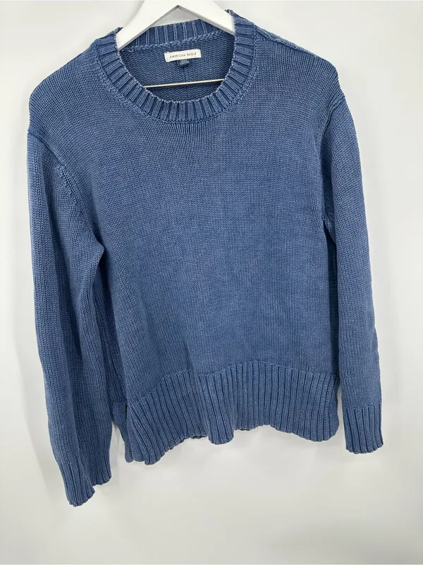 American Eagle Blue Knit Sweater Size Small Boho - Image 8