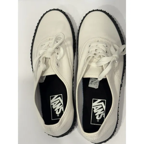 Vans Authentic Creeper White Canvas Black Sole Sneakers Women’s 8.5 Men’s 7 - Image 7
