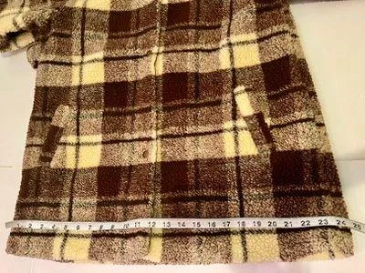 Plaid Snap Button Sherpa Teddy Jacket/ Coat - Image 8
