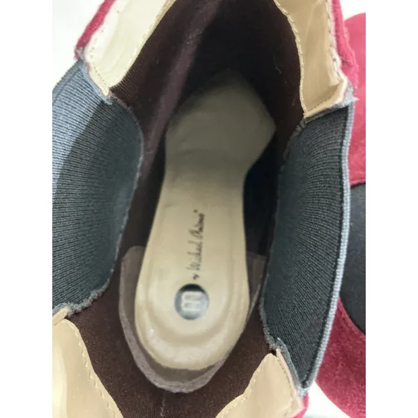 Womans M By Michael Antonio Maroon Pull On Platform Ankle Boots 8.5 - Image 6