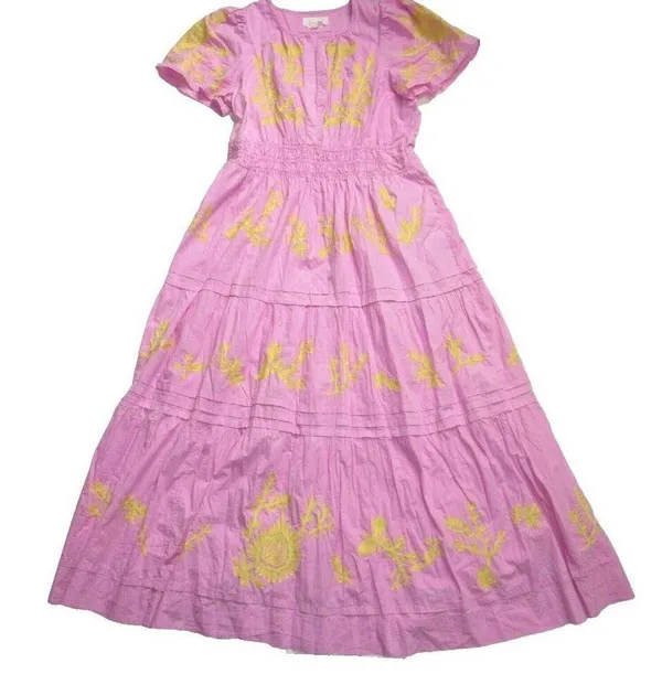 Anthropologie NWT Somerset Maxi in Pink Embroidered Edition Dress L - Image 6
