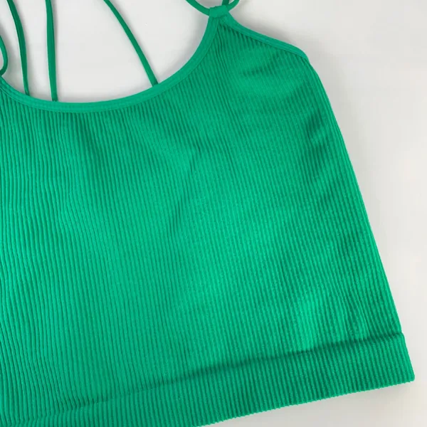 Colsie Brami Ribbed Bralette Women Size Small Green Stretchy Comfortable Strappy - Image 5