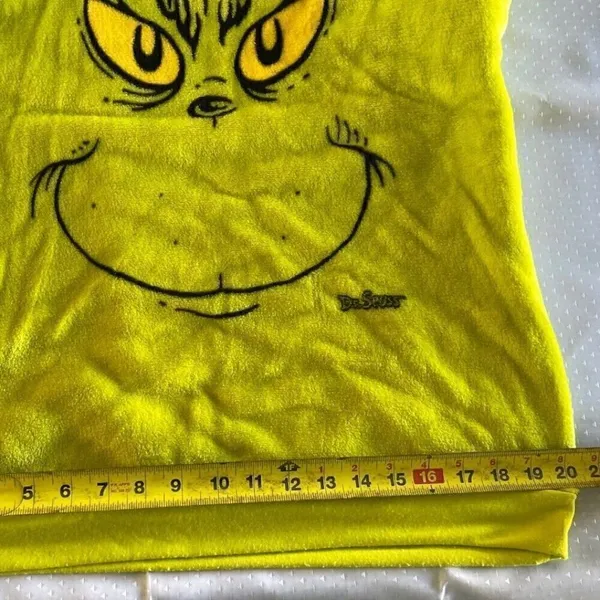 Dr. Seuss The Grinch Plush Sweatshirt Soft Long Sleeve Sz L Green Christmas - Image 8