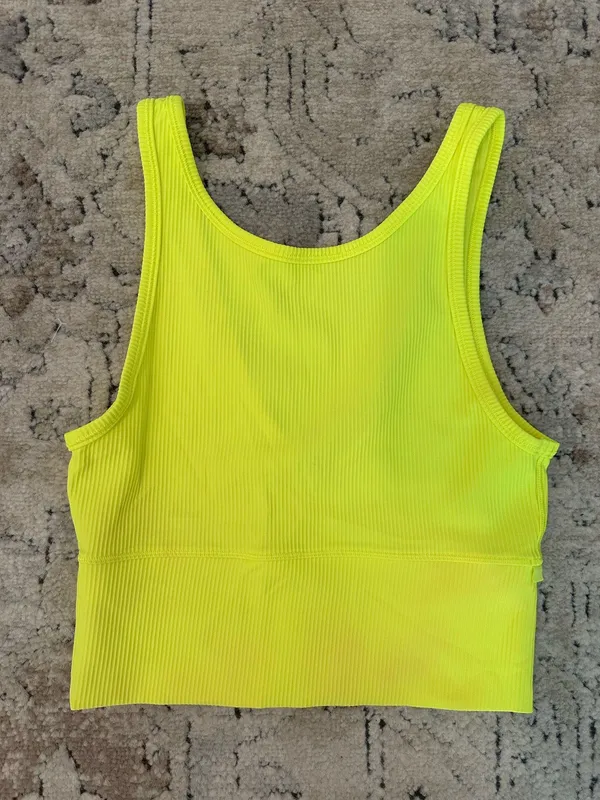 Lululemon Ribbed Power Pivot Tank Electric Lemon - Image 3