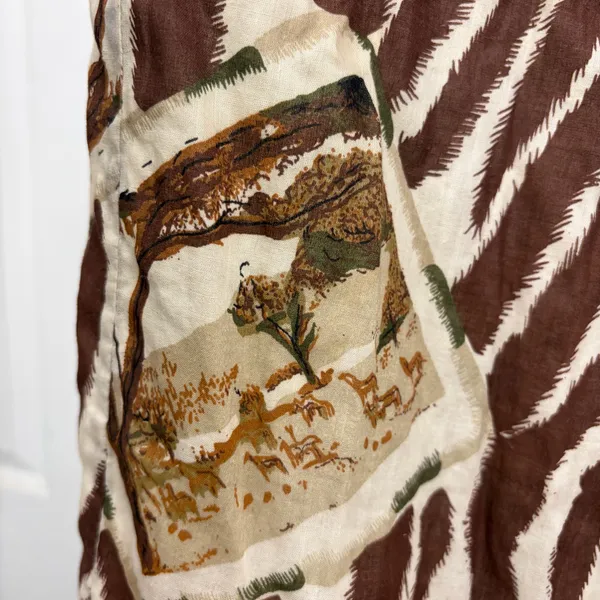 Vintage Leslie Fay Safari zebra print cotton midi skirt - Image 9