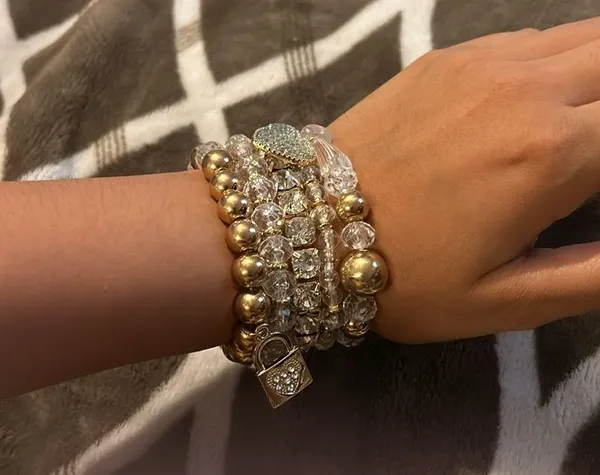 Cute 5 pc Wrap Bracelet Set Gold - Image 2