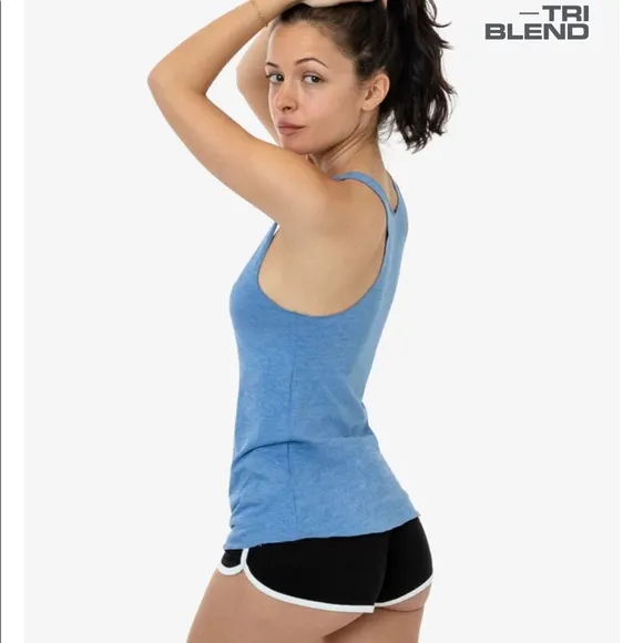 Los Angeles Apparel racer back tank top and white size small - Image 2