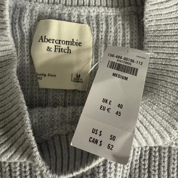 NWT Abercrombie & Fitch Textural Crew Sweater Shell Tank in Light Blue, M - Image 4