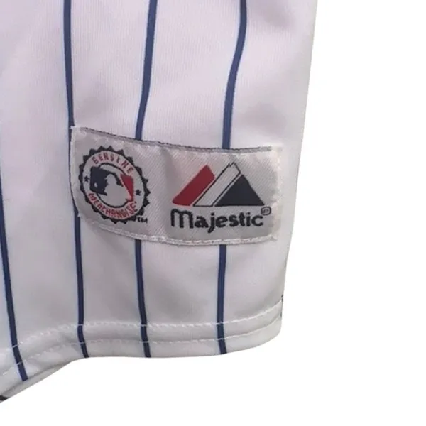 Chicago Cubs Majestic Jersey XL Made USA White Pinstripe MLB Baseball - Image 2