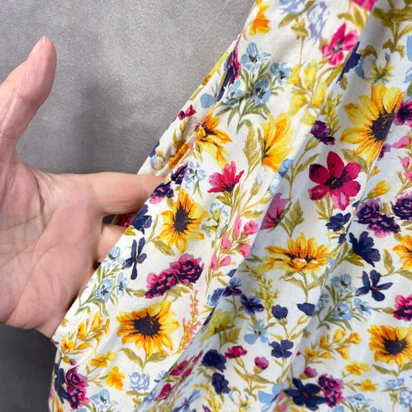 Old Navy Women Floral Cami Dress Size 2X Sleeveless Tie Strap Ruffle Hem Cottage - Image 6