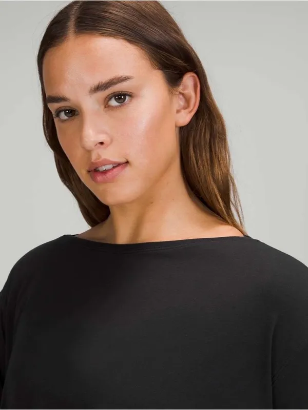 Lululemon NWT Back in action Long Sleeve Black Dress Oversized Size 6 - Image 4