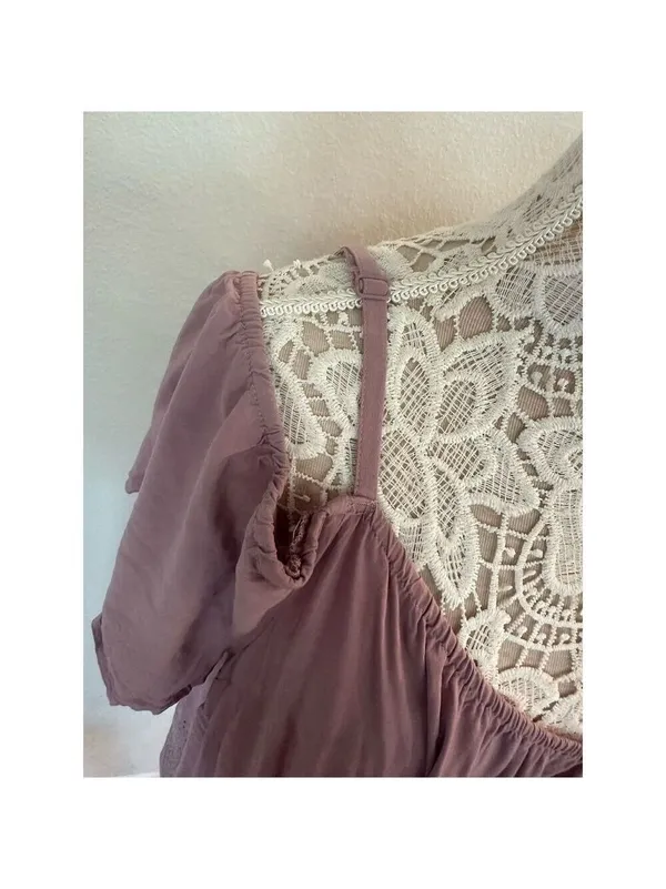 Torrid Women's Plus Size 5 Purple Eyelet Cold Shoulder Blouse - Image 8