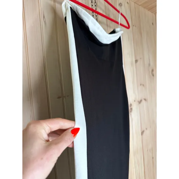 NWT Lulus Impressive Edge Black Color Block Strapless Midi Dress Party Holiday L - Image 3