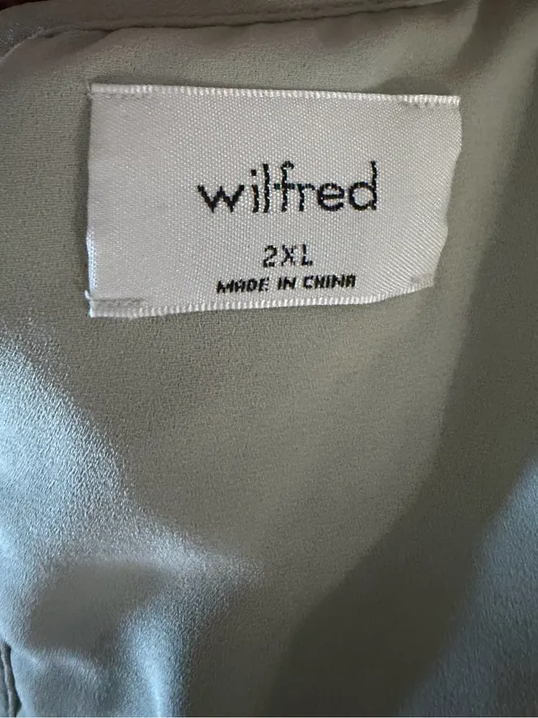 Aritzia Wilfred Daydreamer Pleated Chiffon Mini Dress Sage Green 2XL - Image 3